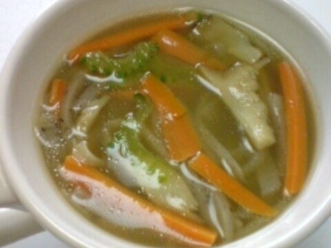 生芋こんにゃくのコンソメ野菜スープ